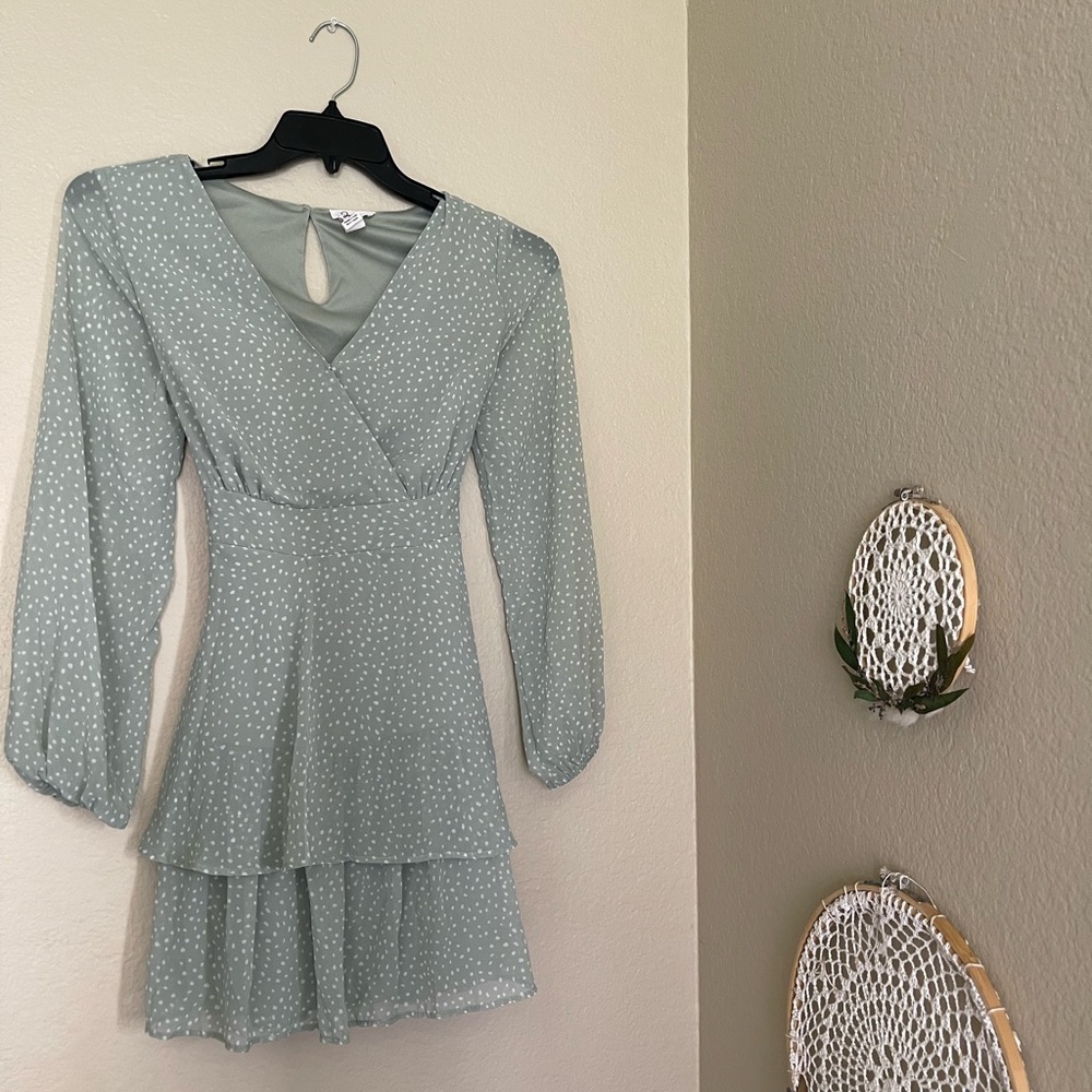 Japna Green Floral Ruffle Dress